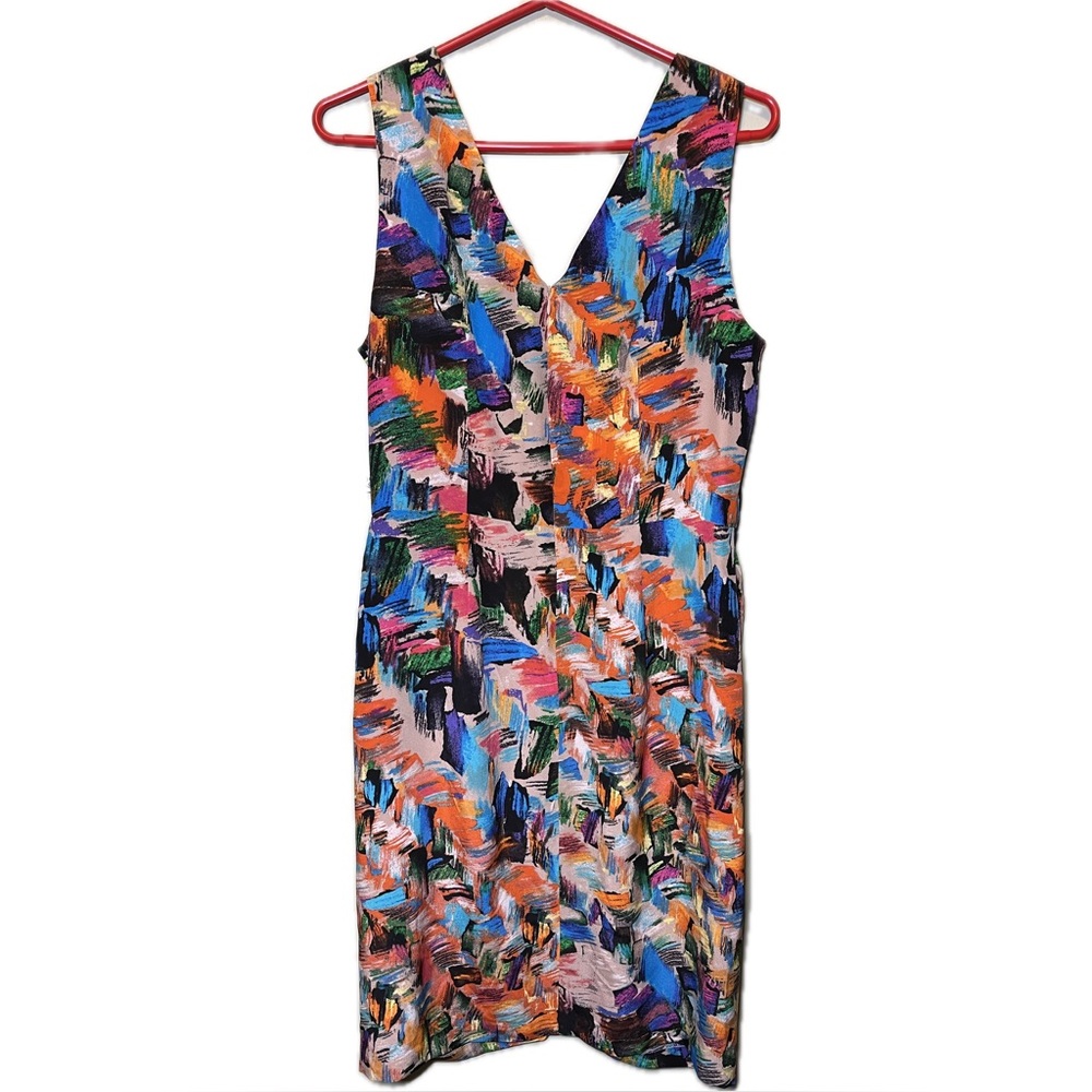 Donna Morgan 100% silk watercolor sheath dress. New Sz 10